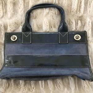 Michael Kors blue suede purse tote